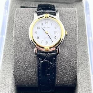 INOTIME vintage leather strap two tone ladies watch needs battery